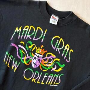 VTG 90s New Orleans Mardi Gras Crewneck Sweatshirt XL Made in USA